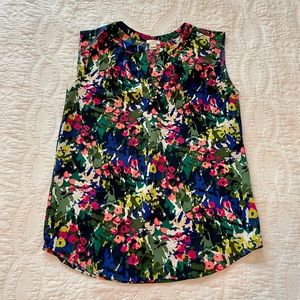 J. Crew Factory Printed V-Neck Top